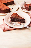 Flourless chocolate and almond cake
