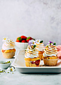 Strawberry meringue cupcakes