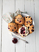 Blueberry scones with cinnamon sugar butter