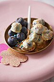Blueberry snacks in white chocolate