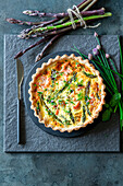 Asparagus quiche with smoked salmon