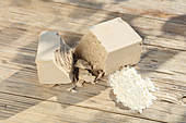 Baker's yeast and flour