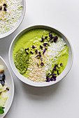 Pineapple and basil smoothie bowl