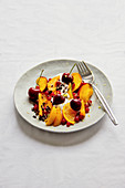 Fruit salad with cocoa nibs