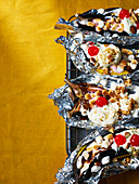 Banana split with s'mores