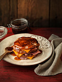 Cheddar and ham pancakes