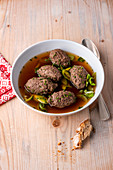 Wild liver dumpling soup