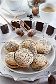Cookies sprinkled with poppy seeds