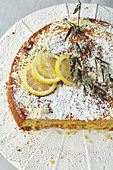 Torta Caprese al lime (almond cake with white chocolate)
