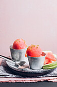 Watermelon sorbet with lime