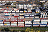 Tank shipping containers, aerial photograph