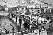 Broomielaw Bridge, 19th century illustration