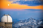 Pic du Midi de Bigorre Observatory at sunset, France