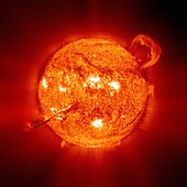 Solar flares, illustration