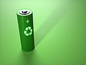 Battery recycling, conceptual illustration