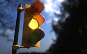 Amber traffic light, illustration