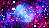 Multiverse bubbles in space, conceptual illustration