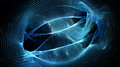 Interstellar quantum strings, conceptual illustration