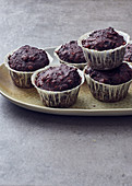 Vegan chocolate muffins made with beetroot