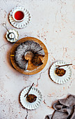 Slices of Chai Spiced Date Cake with Icing Sugar Dusting