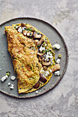 Omelette with mushrooms and feta