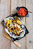 roasted vegetables with tomato salsa