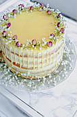 Festive cake with rosebuds