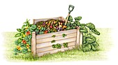 Compost heap, illustration