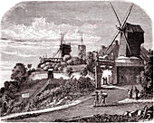 Le Moulin de de la Galette, Paris, France, illustration