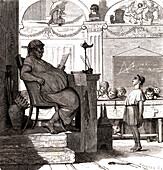 School teacher, 19th century illustration