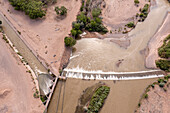 Rio Grande water diverted for irrigation, New Mexico, USA