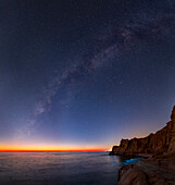 Milky Way in evening twilight, Persian Gulf, Iran