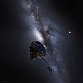 Pioneer 10 space probe leaving Solar System, illustration