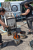 Raku firing ceramics demonstration