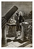 William and Caroline Herschel, illustration