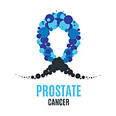 Prostate cancer ribbon, conceptual illustration