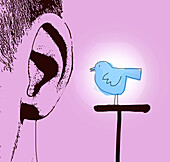 Social media communication, illustration