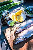 Fresh trout with lemon and herbs