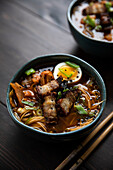 Asian noodle soup in a bowl