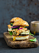 Halloumi sliders with creamy carrot tzatziki