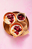 Rice pudding with cherry compote (sugar-free)