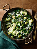 Brussels sprouts gratin with cheese