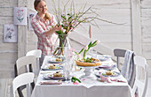 Fish dinner for friends in spring