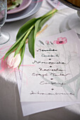 A menu card for a spring dinner
