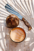 Coconut cream in a small bowl