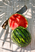 Halbierte Wassermelone