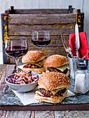 Burgers and slaw