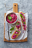 Beetroot spread with fresh cheese and sour cream
