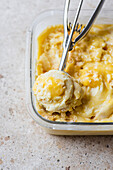 Lemon Meringue Ice Cream and scoop