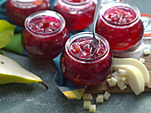 Pear jam with red wine